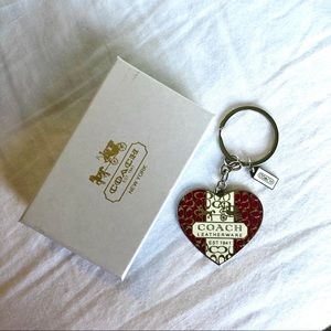 Coach Logo Heart Keychain Charm